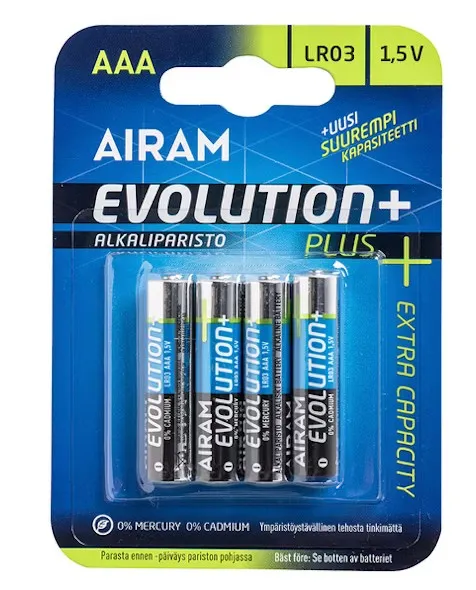 Airam Paristo Evolution Plus AAA alkali 4kpl
