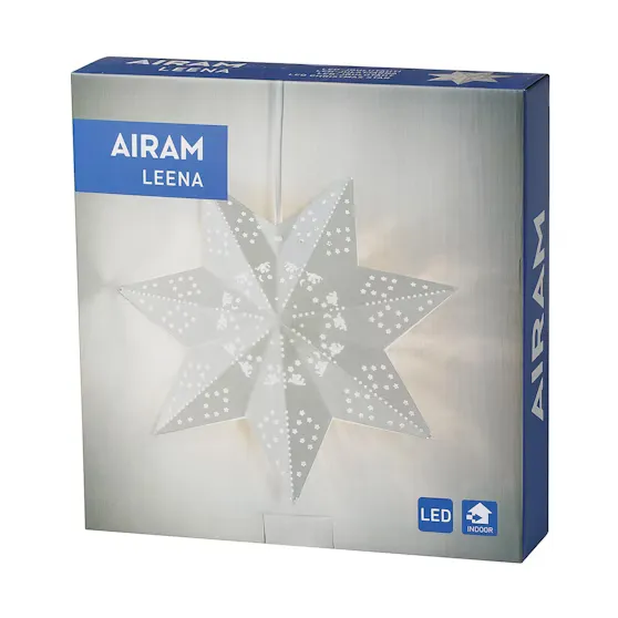 Airam Leena Metallitähti Valkoinen 30cm