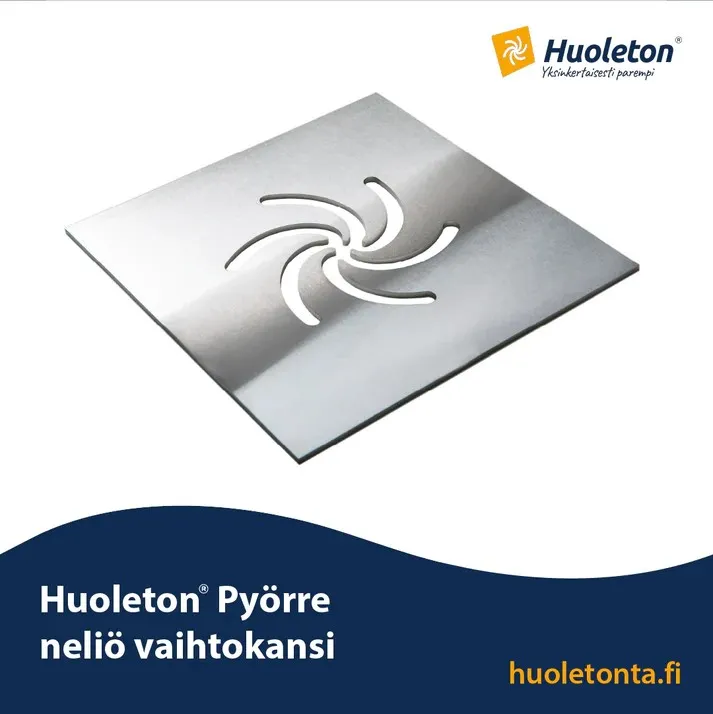 Huoleton Pyörre neliö 150x150mm RST